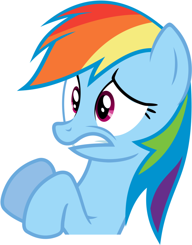 Rainbow Dash Vector - Rainbow Dash Scared Face (900x1050)