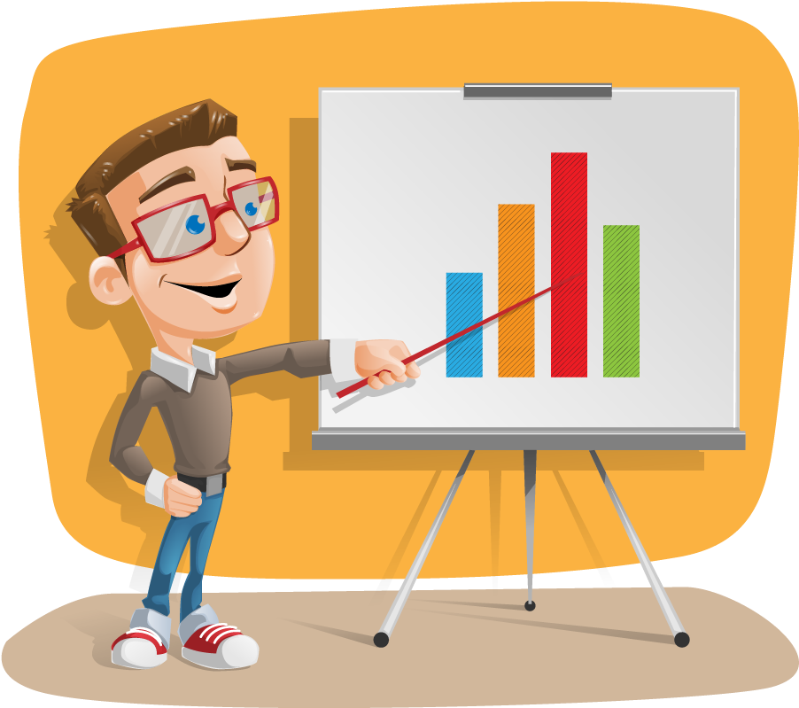 Free Office Guy Doing Presentation Clip Art - Data Analysis And Interpretation (1080x940)
