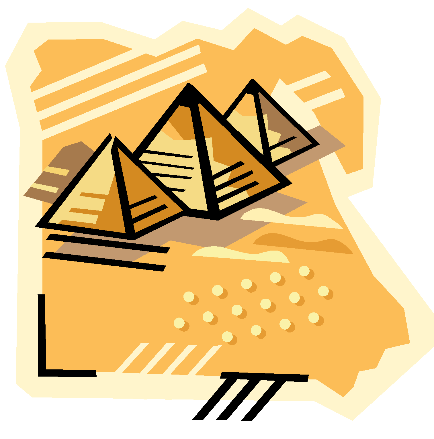 Cartoon Pyramids In Egypt (1596x1638)