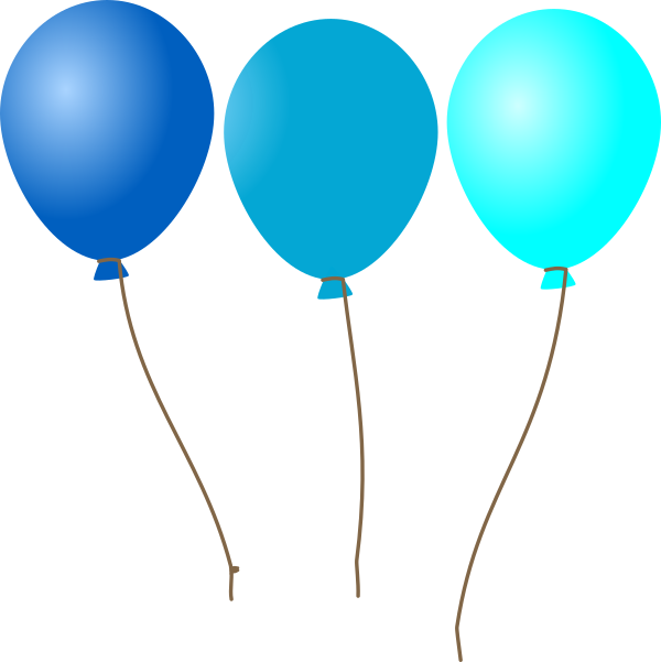 Blue Balloons Clip Art (600x601)