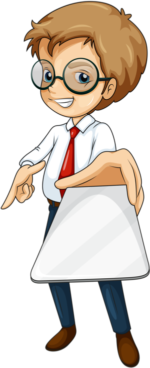 Boy With Glasses - Clip Art (338x800)