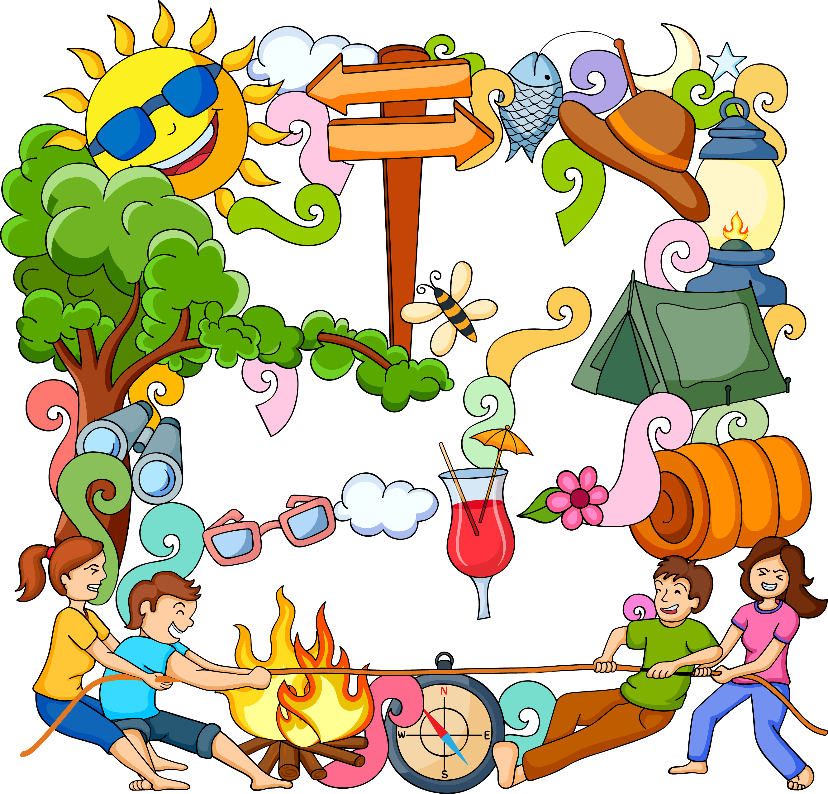 Creative Summer Vacation Graffiti Vector - Encapsulated Postscript (2658x2548)