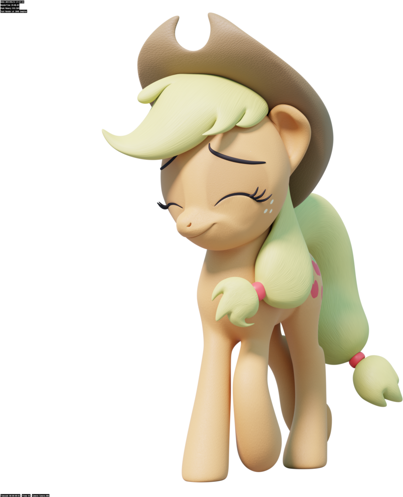 3d, 3d Model, Applejack, Artist - Cartoon (1024x1024)