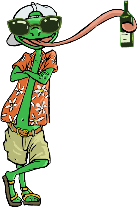 Leaping Lizard Liquors - Cartoon (566x776)