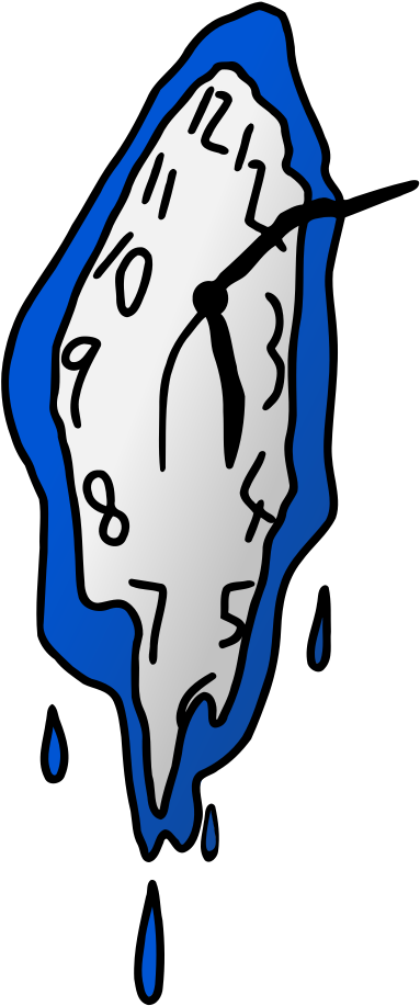 Hand Drawn Vector Melting Clock - Draw A Melted Clock (625x1000)