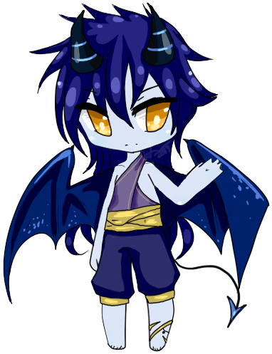 Chibi Demon Wings - Anime Demon Boy Chibi (444x500)