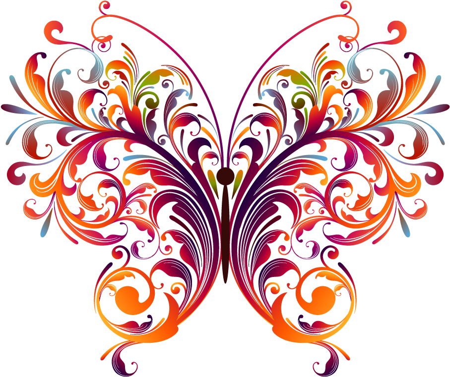 Free Butterfly Vector Graphics - Butterfly Art (1000x1000)