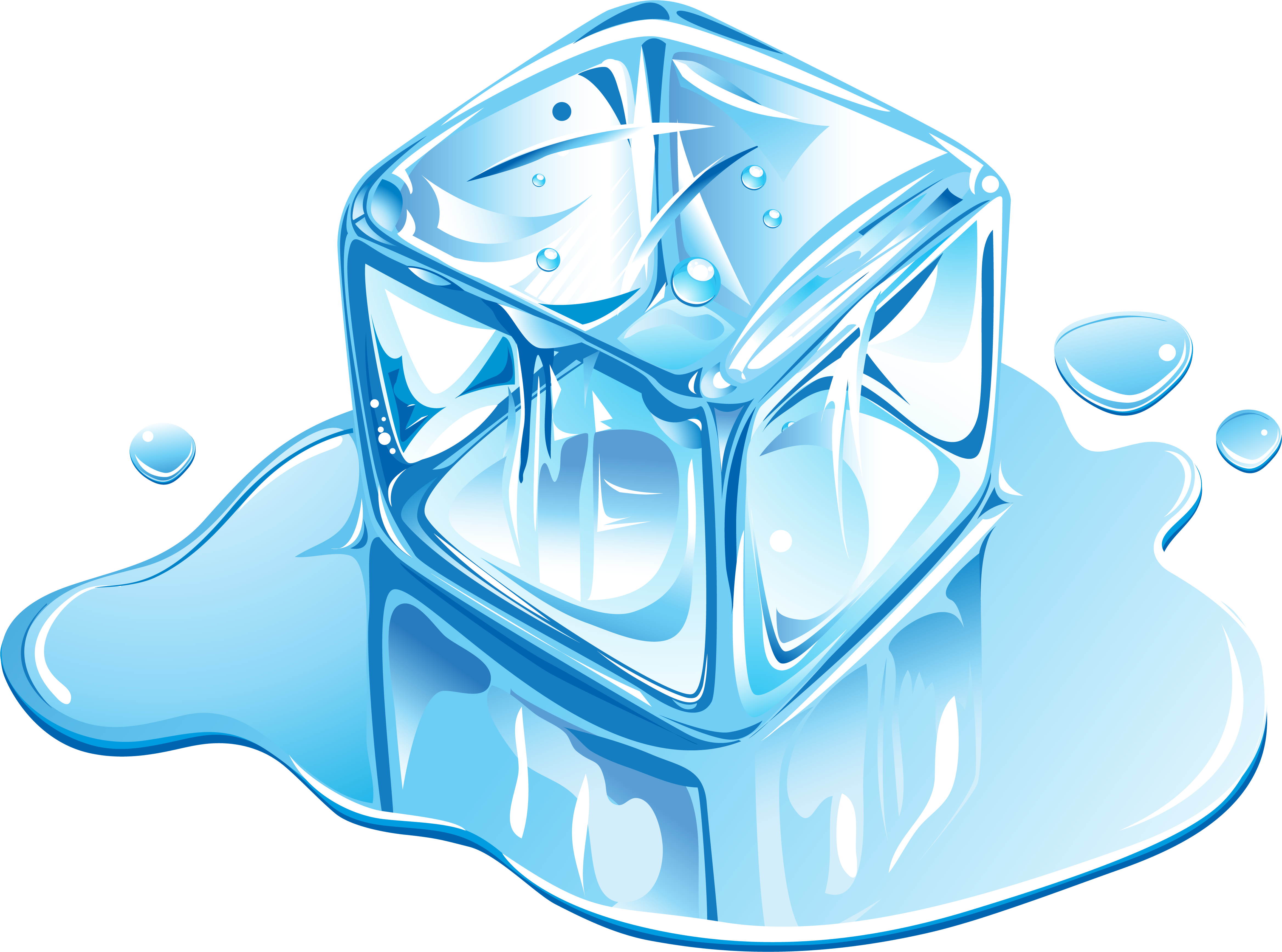 Ice Cream Ice Cube Melting - Illustrator Ice Cube Vector (4956x3603)