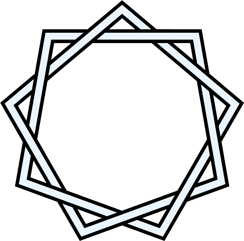 9-2 Star Polygon Interlaced - Mandala Vector (1041x1024)
