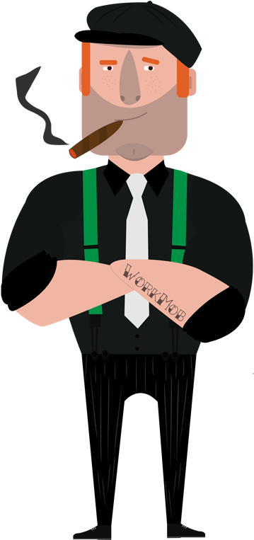 The Work Mob - Mobster Vector (800x800)