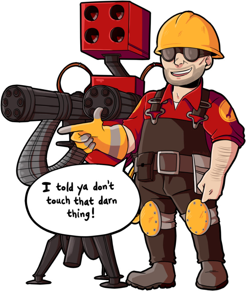 The Engineer By Xzehna - Tf2 Engineer And Sentry (824x969)