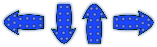 Rounded Set, Left, Right, Blue, Arrow, Down, Arrows, - ภาพ ลูก ศร น่า รัก (640x320)