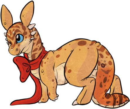 Leopard Gecko Dragon - Cartoon (500x388)