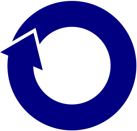 Blue Circle Arrow - Blue Circle With Arrow (500x500)