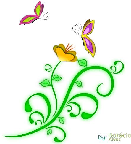 Flores E Borboletas Png (512x493)