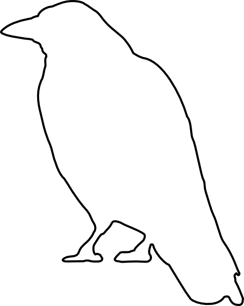 Crow Clip Art - Crow Silhouette White (480x600)