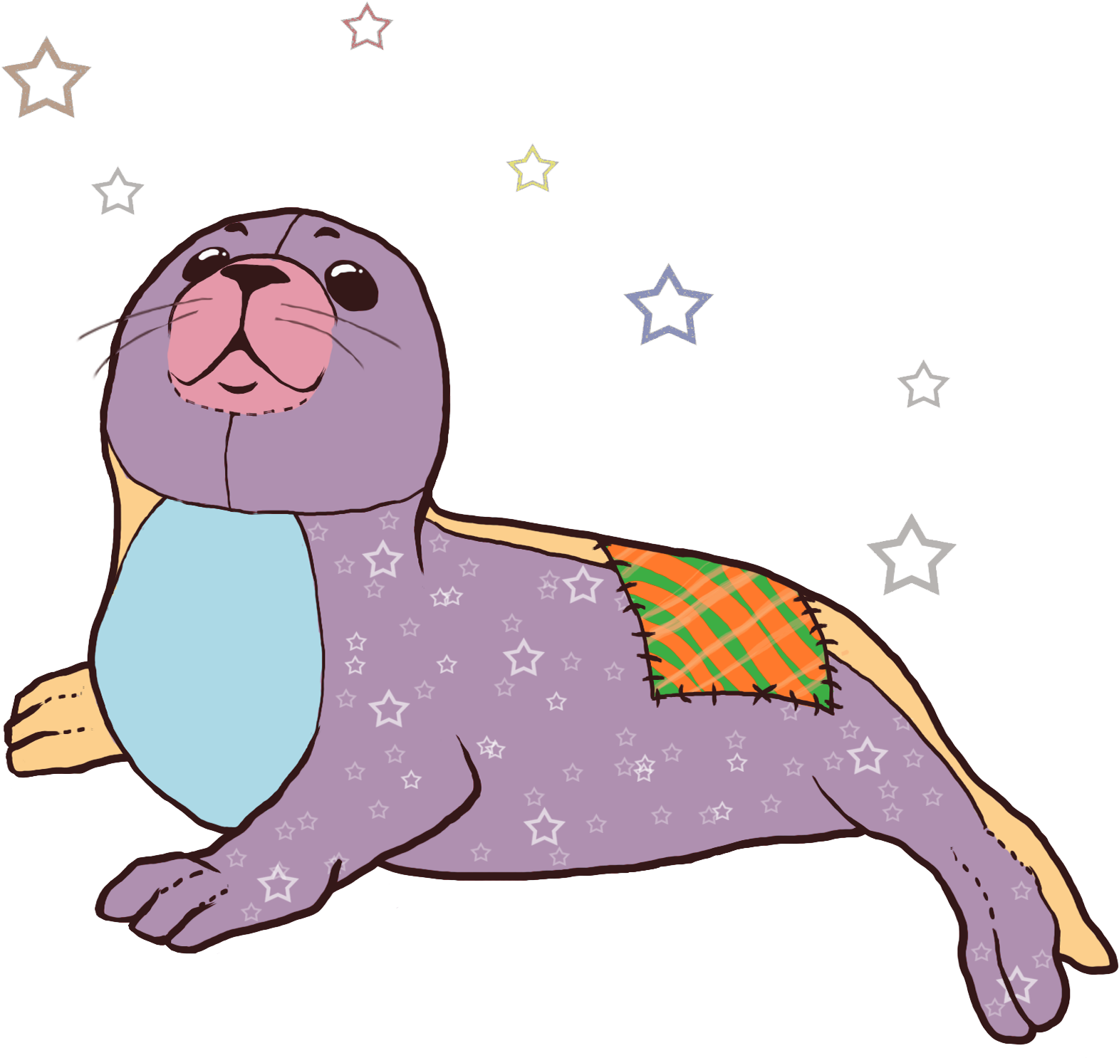 ̗̀the Stitched Seal ̖́ - Cartoon (1670x1540)