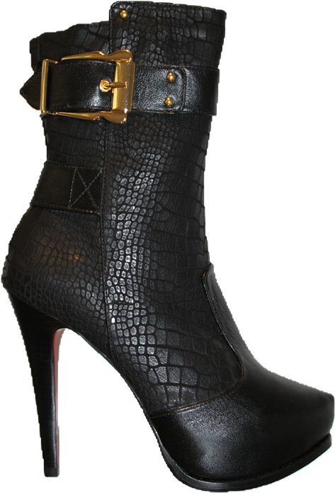 Boots Black Leather Aby238204 - Basic Pump (667x1000)