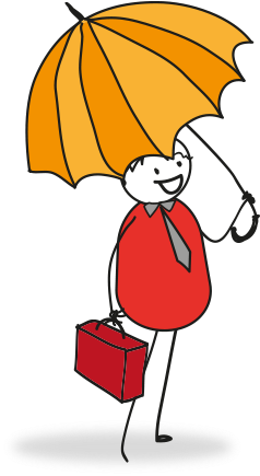 Man-umbrella - Illustration (472x447)