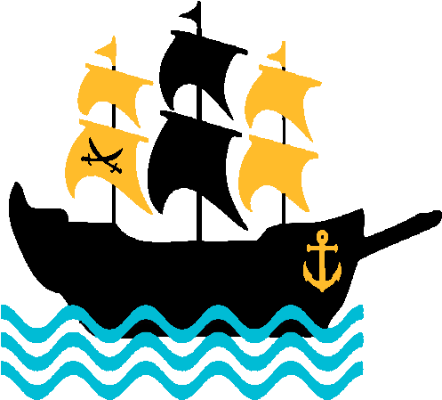 Pirate Ship-3 - 3drose Fl_224466_1 Pirate Boat Kids Decor Blue Garden (500x500)