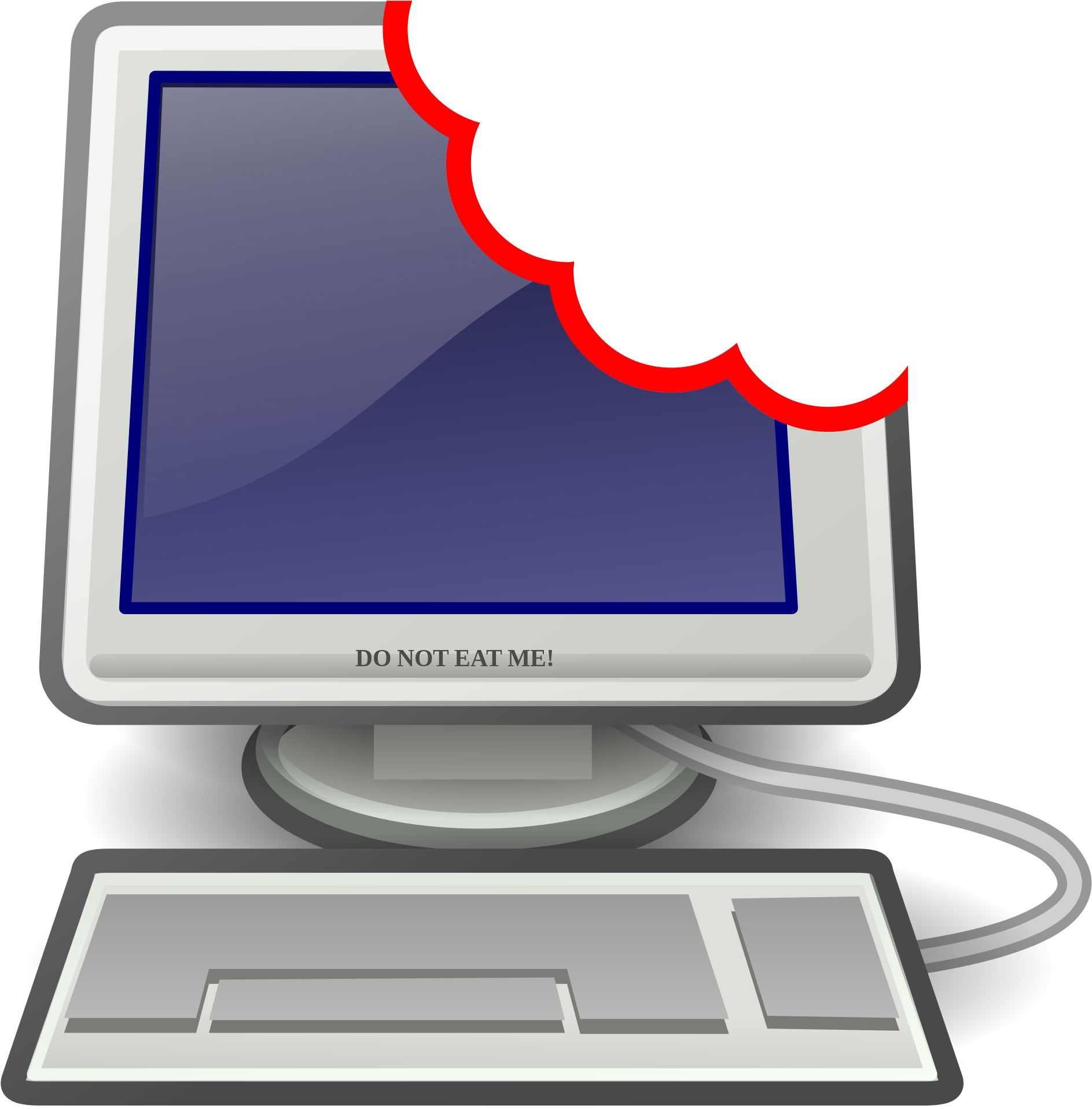 File - Computer-eat - Svg - Computer Clip Art (2000x2000)