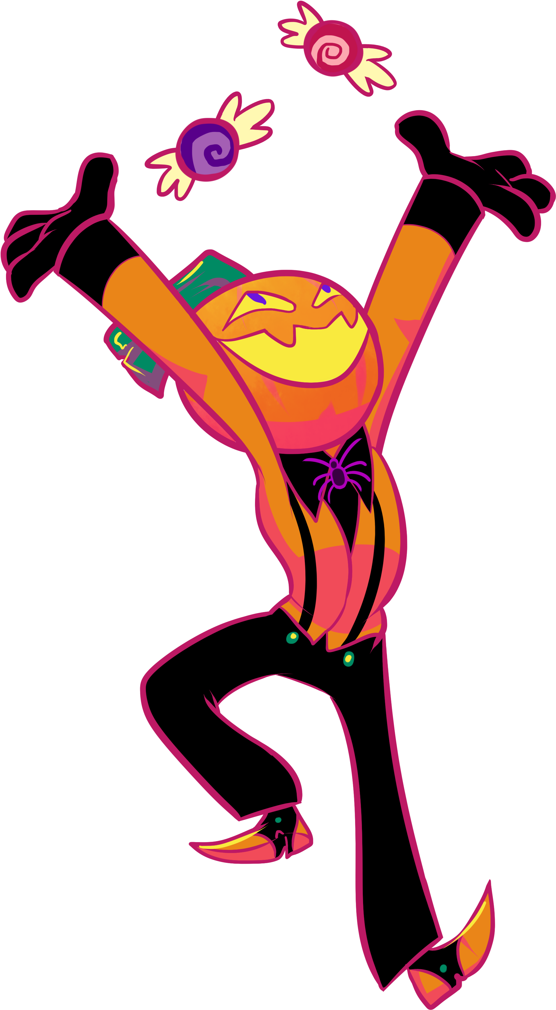 Pumpkin Head Sticker - Illustration (3000x4200)