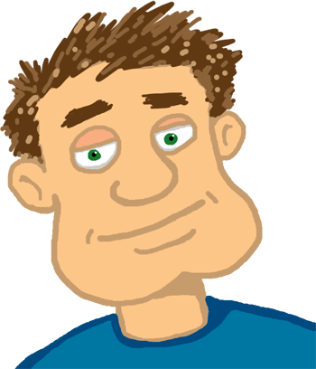 Guy Writer Thinking - Cartoons With Big Jaws (350x408)