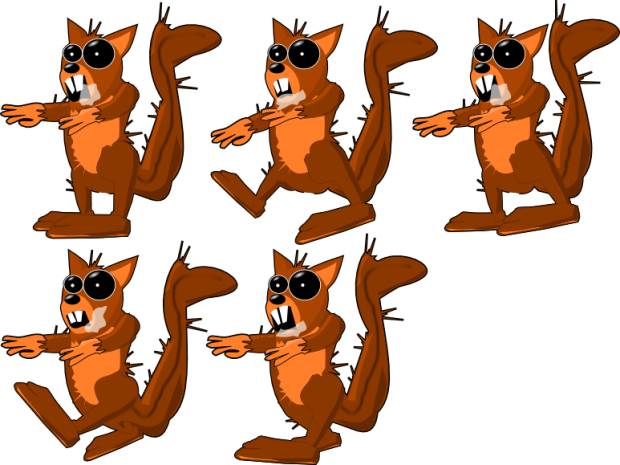 Rabid Squirrel - Cartoon (620x465)