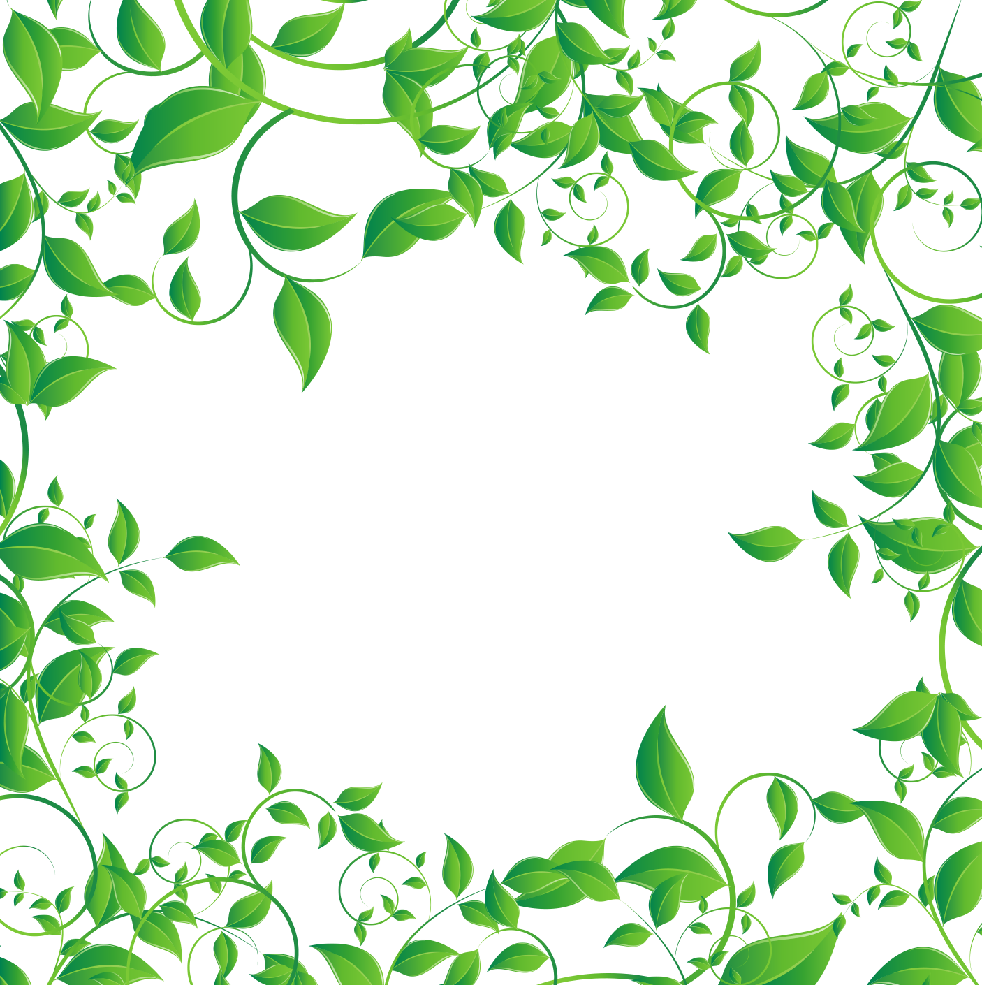 Tea Computer File - Leaf Border Vector (1406x1410)