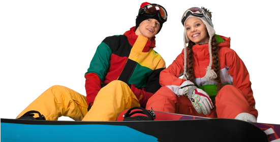 Snowboarding Couple - Leisure (550x295)
