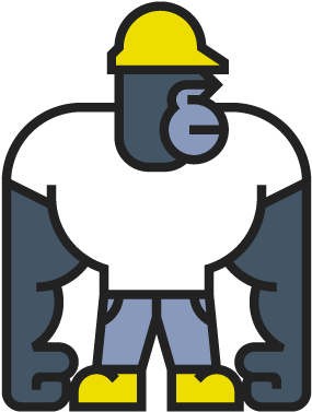 Gorilla With Construction Hat (500x500)