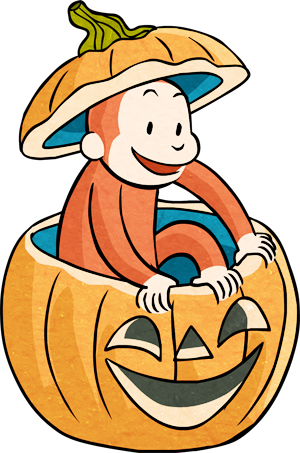 Curious George Clipart - Pumpkin (300x453)