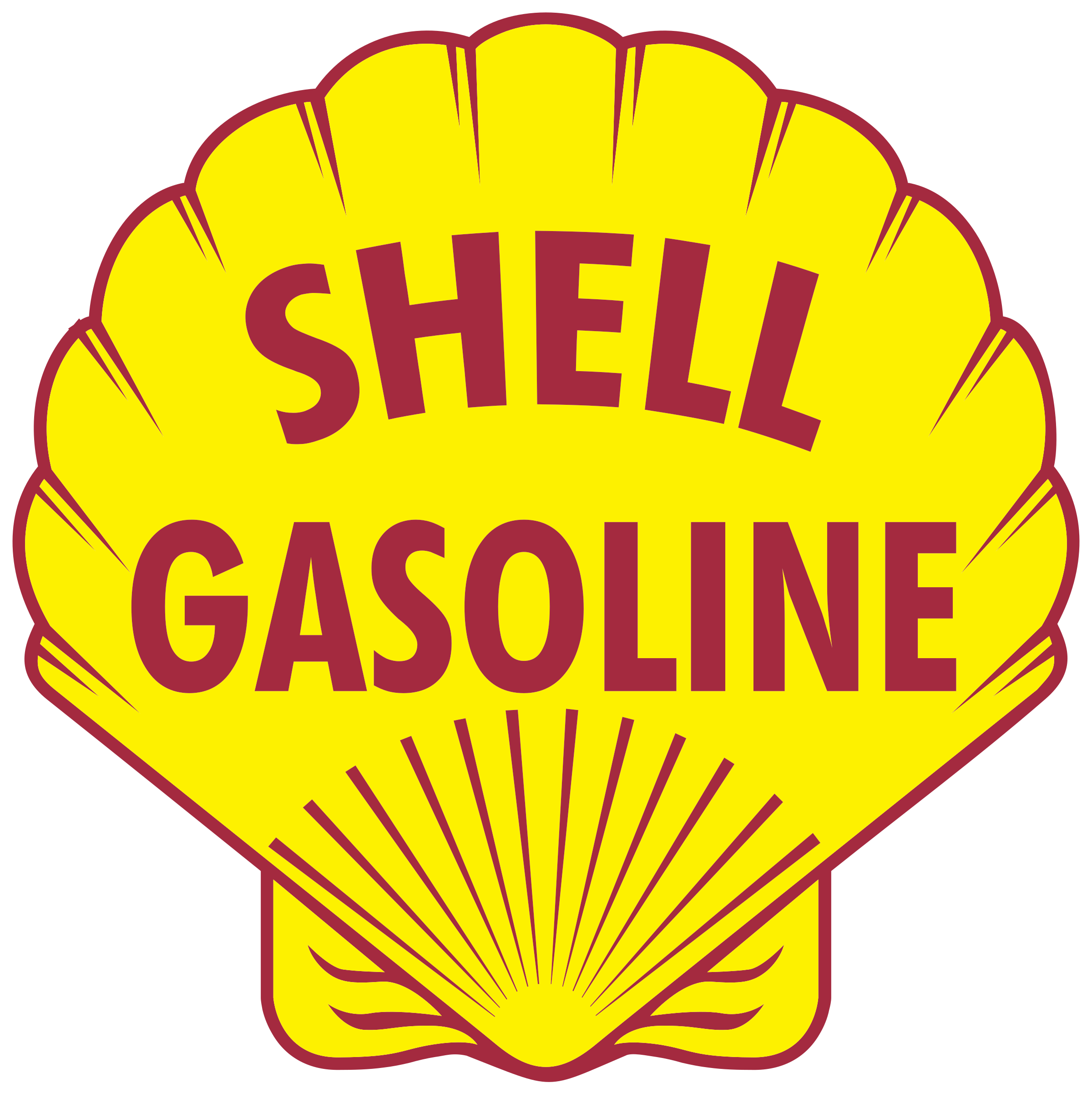Shell Gasoline Logo Black And White - Logo Shell Vector (2400x2403)