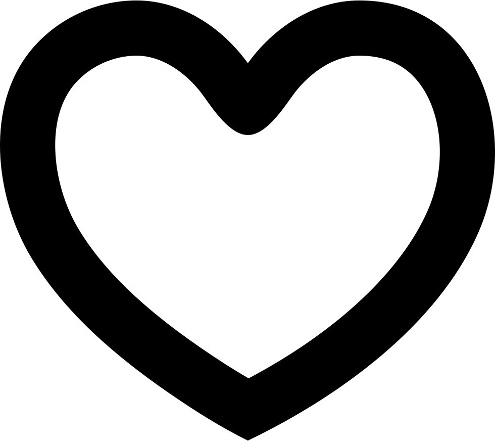 Heart Outline Shape Comments - Hollow Heart (980x872)
