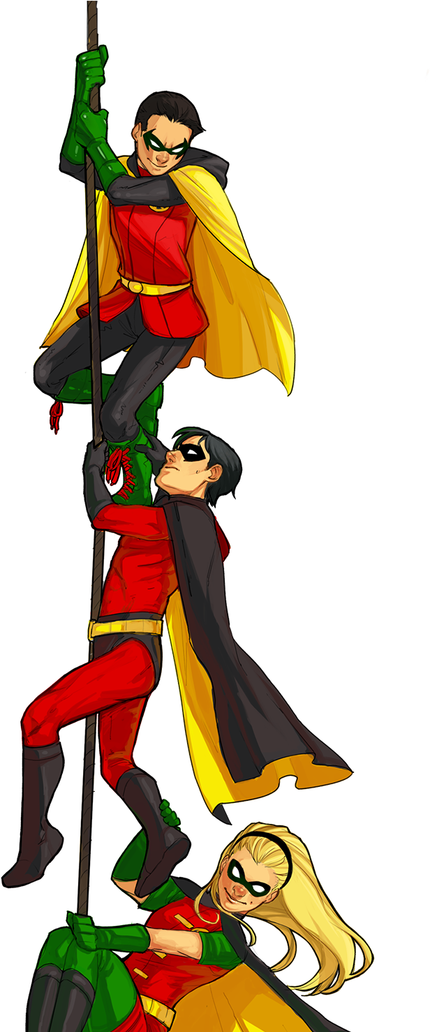 Robins - Dick Grayson Jason Todd Tim Drake Stephanie Brown Damian (1000x1477)