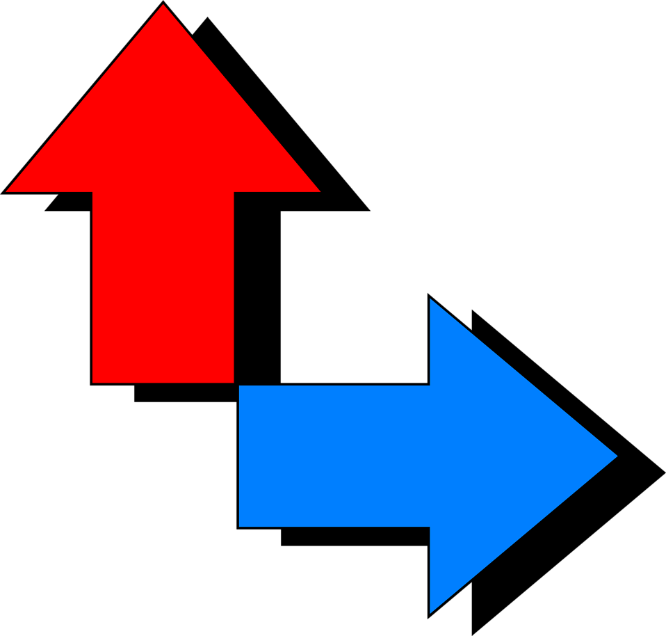 Arrows Red Blue - Red And Blue Arrows (958x914)