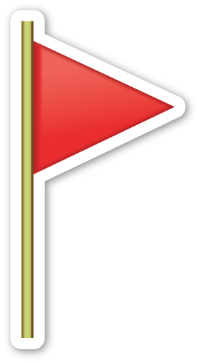 Triangular Flag On Post - Red Flag Emoji (288x525)