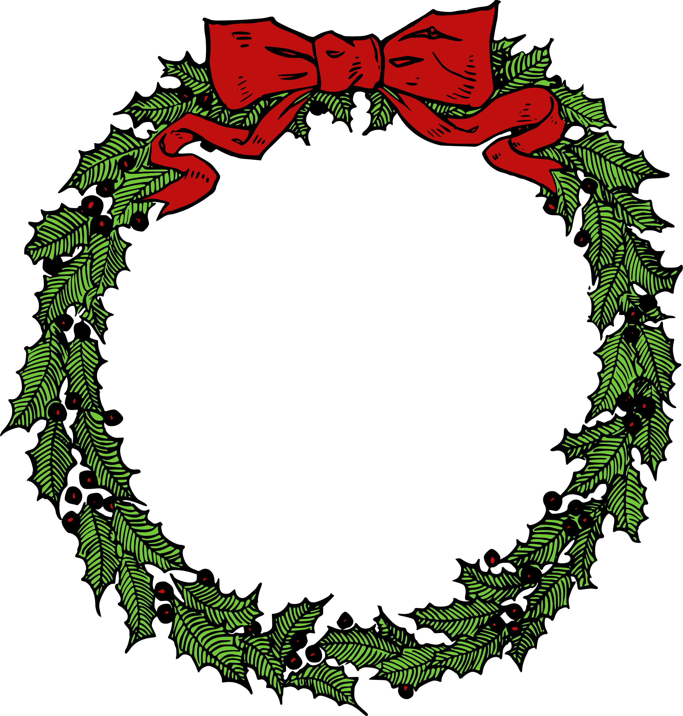 Holiday Wreath - Christmas Wreath Clip Art (2288x2400)