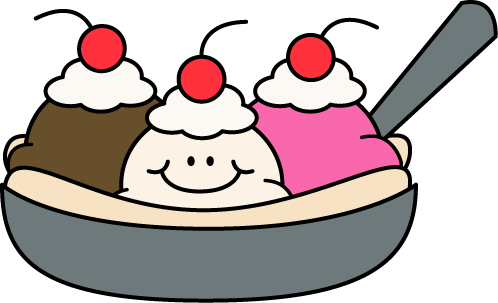 Banana Split Clip Art - Ice Cream Banana Sundae Clipart (498x303)