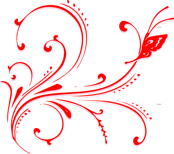 Wedding Scroll Clipart - Red Scroll Border Clip Art (600x532)