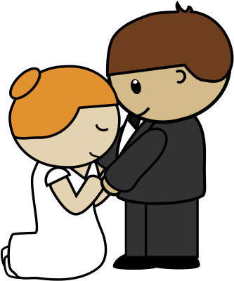 Bride And Groom Crtoon Png (343x405)
