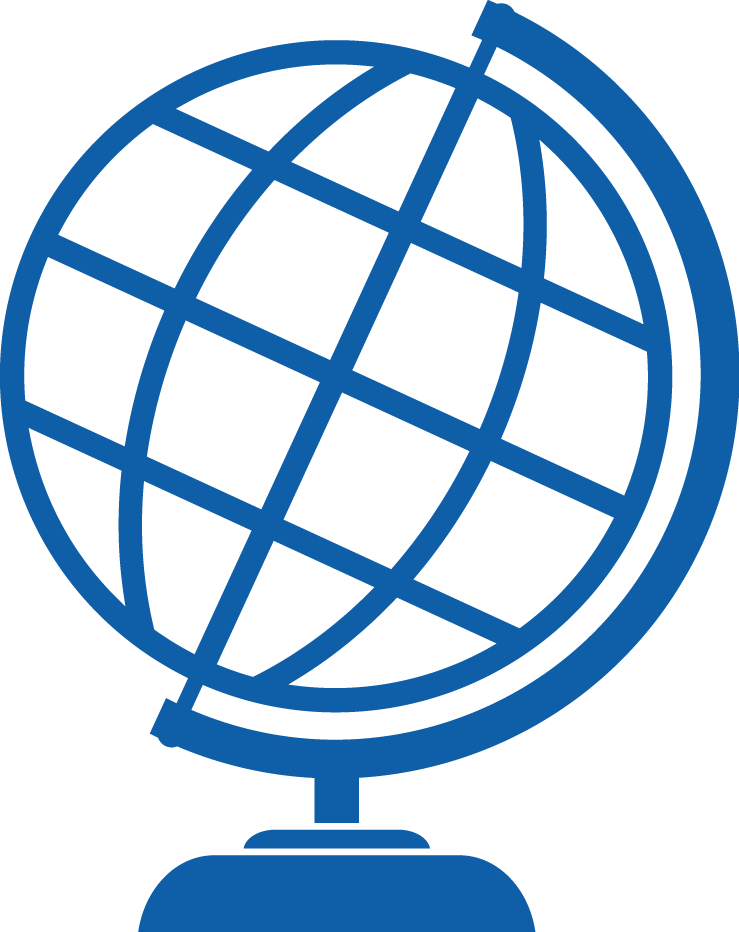 Globe Royal Blue - Globe Vector Black And White (739x932)