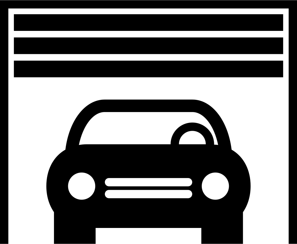 Car Inside A Garage Comments - Garage Door Icon (980x806)