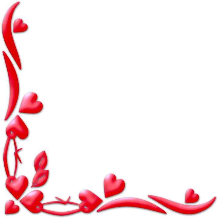 Valentine Frame - Heart Corner Border Png (1024x768)