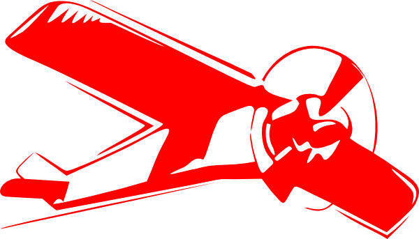 Clip Art Red Airplane (600x343)
