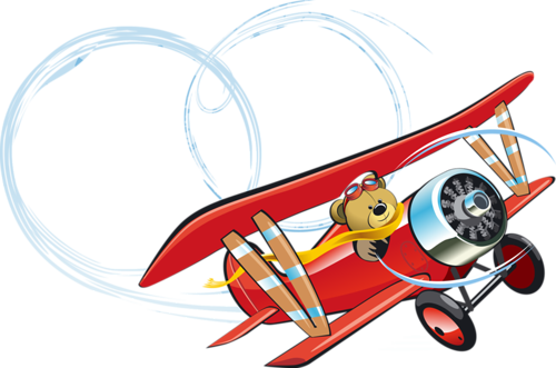 Мишка На Самолете - Airplane (500x331)