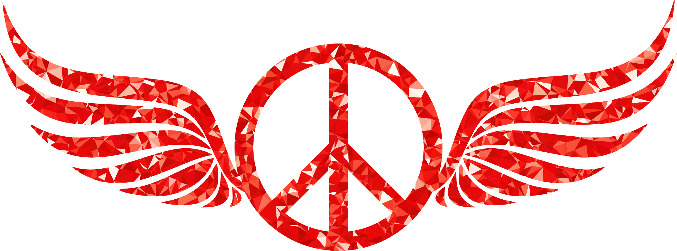 Ruby Clip Art Medium Size - Peace Sign With Wings (2312x860)