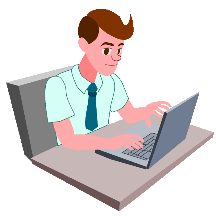 Man Sticker - Typing Animated Gif (675x657)