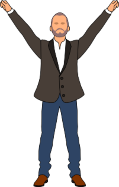 Raise Arms Clipart (382x600)