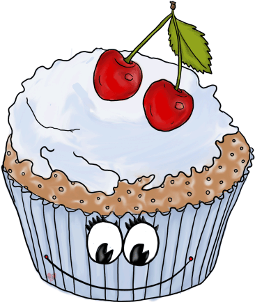 Cartoon - Cupcake (371x450)